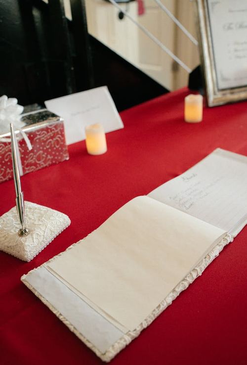 The Boundary guestbook — event table setting