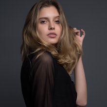 Luxe Maison — silk blouse editorial portrait